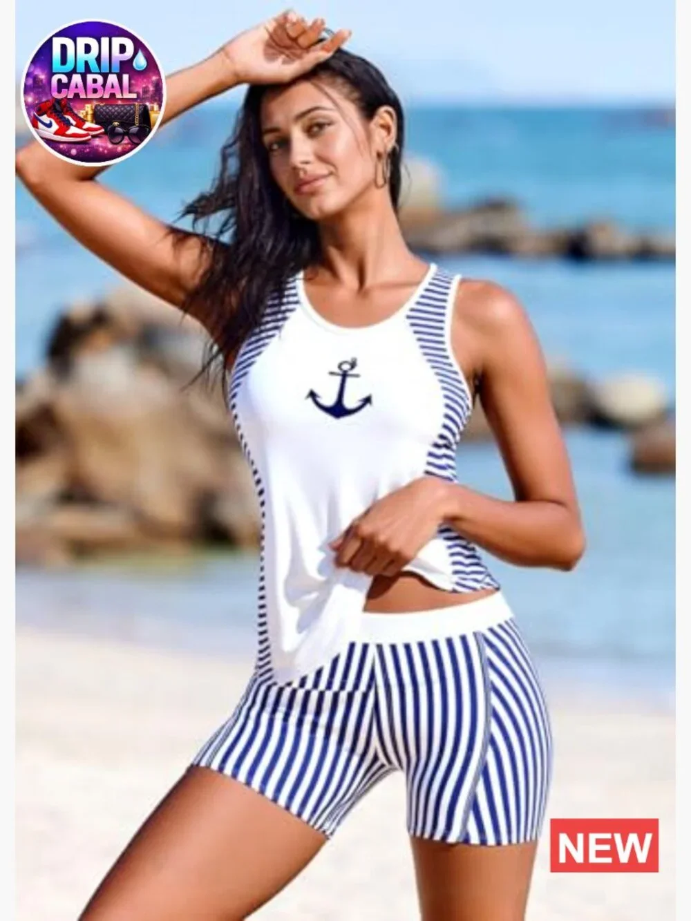 Cut Out Tankini Set with Boyshorts for Women High Stretch
